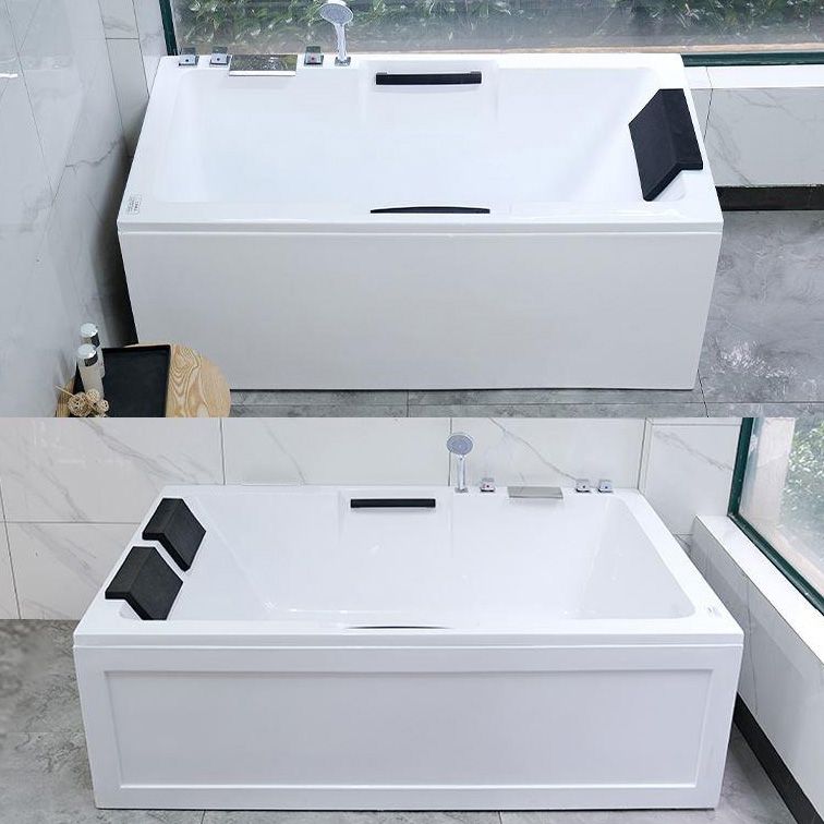 Modern Square Bath Acrylic White Soaking Right Back to Wall Bathtub Clearhalo 'Bathroom Remodel & Bathroom Fixtures' 'Bathtubs' 'Home Improvement' 'home_improvement' 'home_improvement_bathtubs' 'Showers & Bathtubs' 1200x1200_07deac60-0444-4342-a78c-1dd29629acf2