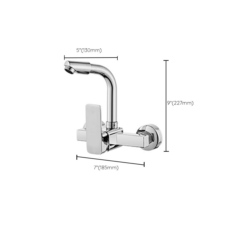 Modern Single Handle Kitchen Faucet Wall Mounted Faucet in Chrome Clearhalo 'Home Improvement' 'home_improvement' 'home_improvement_kitchen_faucets' 'Kitchen Faucets' 'Kitchen Remodel & Kitchen Fixtures' 'Kitchen Sinks & Faucet Components' 'kitchen_faucets' 1200x1200_07e01a87-a5f7-494e-9f6c-2a0b4082deef