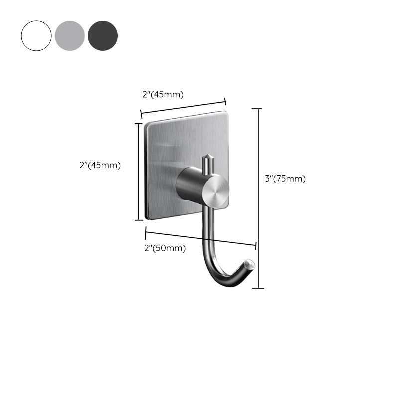 Minimalistic Bathroom Accessory Set Modern Matte Grey Robe Hooks Clearhalo 'Bathroom Hardware Sets' 'Bathroom Hardware' 'Bathroom Remodel & Bathroom Fixtures' 'bathroom_hardware_sets' 'Home Improvement' 'home_improvement' 'home_improvement_bathroom_hardware_sets' 1200x1200_07e79212-2b0e-46d1-8ff7-c2be535e9a0e
