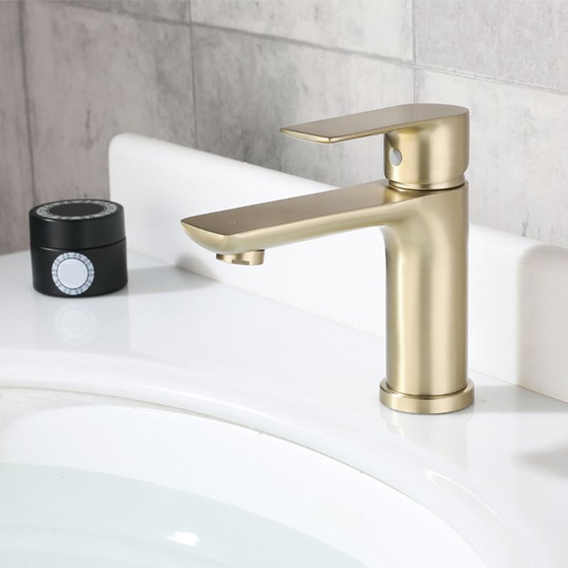 Modern Brass Basin Faucet Single Hole Bathroom Faucet Lever Handle Sink Faucet Clearhalo 'Bathroom Remodel & Bathroom Fixtures' 'Bathroom Sink Faucets' 'Bathroom Sinks & Faucet Components' 'bathroom_sink_faucets' 'Home Improvement' 'home_improvement' 'home_improvement_bathroom_sink_faucets' 1200x1200_07f9ac7d-caa9-4ab6-bf16-cdbcc2550d67