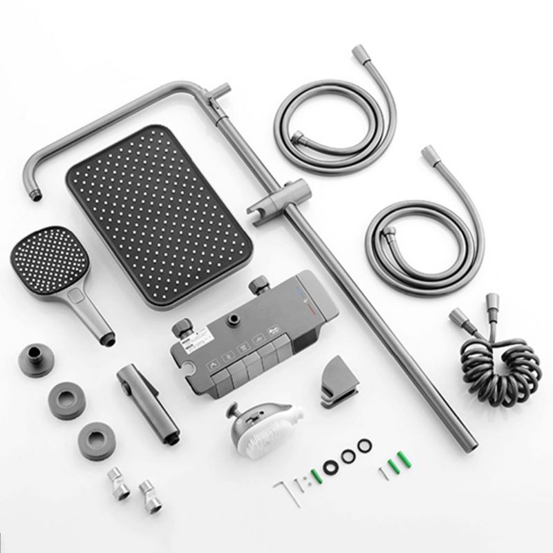 Contemporary Shower System Dual Shower Head Slide Bar Thermostatic Wall Mounted Shower Set Clearhalo 'Bathroom Remodel & Bathroom Fixtures' 'Home Improvement' 'home_improvement' 'home_improvement_shower_faucets' 'Shower Faucets & Systems' 'shower_faucets' 'Showers & Bathtubs Plumbing' 'Showers & Bathtubs' 1200x1200_07ff76b4-b0aa-48e7-b713-aa822d1589cd