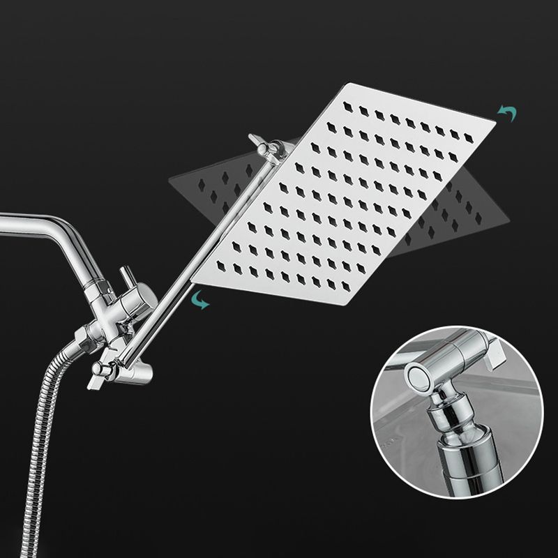 Silver Square Fixed Shower Head Modern Style Wall-Mount Showerhead Clearhalo 'Bathroom Remodel & Bathroom Fixtures' 'Home Improvement' 'home_improvement' 'home_improvement_shower_heads' 'Shower Heads' 'shower_heads' 'Showers & Bathtubs Plumbing' 'Showers & Bathtubs' 1200x1200_081f89ea-eb5c-4cc0-96a5-75d4145d8c43