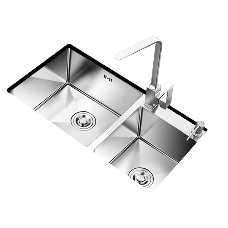 Kitchen Double Sink Stainless Steel Modern Style Drop-In Kitchen Sink Clearhalo 'Home Improvement' 'home_improvement' 'home_improvement_kitchen_sinks' 'Kitchen Remodel & Kitchen Fixtures' 'Kitchen Sinks & Faucet Components' 'Kitchen Sinks' 'kitchen_sinks' 1200x1200_08240994-9e6b-45ad-b24b-d696d7aa8f5b