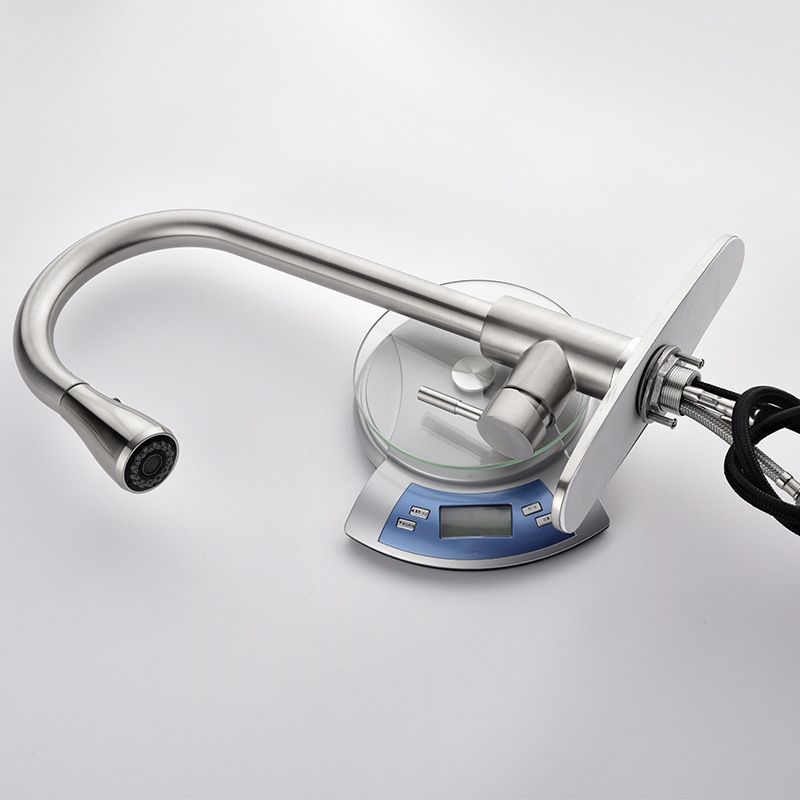 Pull Down Kitchen Standard Faucet Single Handle Faucet with Pull Out Sprayer Clearhalo 'Home Improvement' 'home_improvement' 'home_improvement_kitchen_faucets' 'Kitchen Faucets' 'Kitchen Remodel & Kitchen Fixtures' 'Kitchen Sinks & Faucet Components' 'kitchen_faucets' 1200x1200_0824676d-2b74-4895-bf42-22366858cdc1