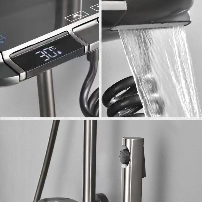 Modern Shower Set Brass Adjustable Spray Pattern Wall Mounted Shower Combo Clearhalo 'Bathroom Remodel & Bathroom Fixtures' 'Home Improvement' 'home_improvement' 'home_improvement_shower_faucets' 'Shower Faucets & Systems' 'shower_faucets' 'Showers & Bathtubs Plumbing' 'Showers & Bathtubs' 1200x1200_0836ed37-93bc-4788-b970-d565f60be9f6