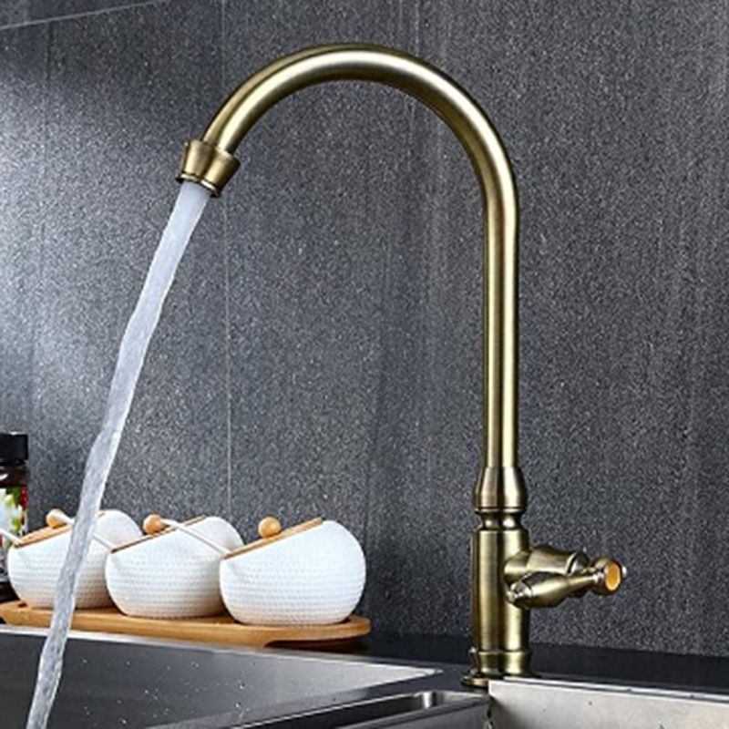 Traditional 2-Function Kitchen Faucet 1-Handle 1-Hole Faucet in Bronze Clearhalo 'Home Improvement' 'home_improvement' 'home_improvement_kitchen_faucets' 'Kitchen Faucets' 'Kitchen Remodel & Kitchen Fixtures' 'Kitchen Sinks & Faucet Components' 'kitchen_faucets' 1200x1200_083f4ba9-1423-463e-b760-18bad9ee7c61