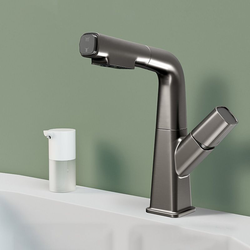 Modern Faucet Rotary Handle Pull-out Lifting Single Hole Faucet Clearhalo 'Bathroom Remodel & Bathroom Fixtures' 'Bathroom Sink Faucets' 'Bathroom Sinks & Faucet Components' 'bathroom_sink_faucets' 'Home Improvement' 'home_improvement' 'home_improvement_bathroom_sink_faucets' 1200x1200_08556049-4b05-4f24-9f85-05e4a951e8e5