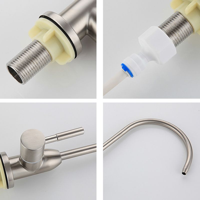 Contemporary Style Faucet Stainless Steel Single Handle High Arc Faucet for Kitchen Clearhalo 'Home Improvement' 'home_improvement' 'home_improvement_kitchen_faucets' 'Kitchen Faucets' 'Kitchen Remodel & Kitchen Fixtures' 'Kitchen Sinks & Faucet Components' 'kitchen_faucets' 1200x1200_0856ca1f-e425-444f-b59d-8c795dffe20e