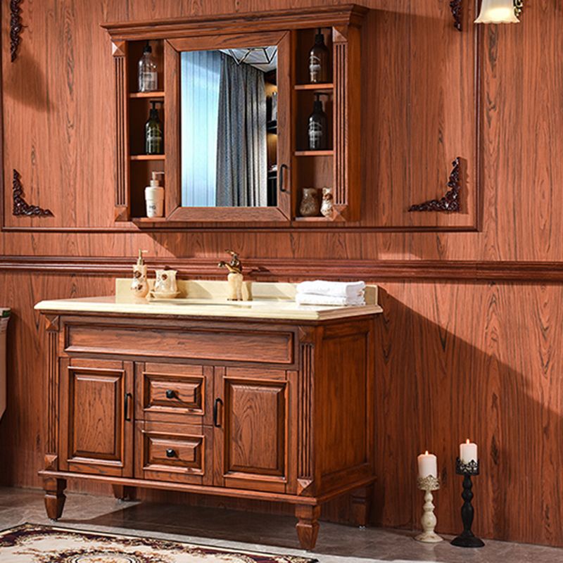 Traditional Freestanding Bathroom Vanity Solid Wood Bathroom Vanity Set for Bathroom Clearhalo 'Bathroom Remodel & Bathroom Fixtures' 'Bathroom Vanities' 'bathroom_vanities' 'Home Improvement' 'home_improvement' 'home_improvement_bathroom_vanities' 1200x1200_0858b506-0f17-4d66-aae6-8ab5460ce6da