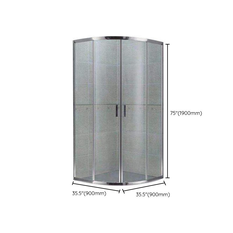 Corner Shower Enclosure Double Sliding Tempered Glass Shower Enclosure Clearhalo 'Bathroom Remodel & Bathroom Fixtures' 'Home Improvement' 'home_improvement' 'home_improvement_shower_stalls_enclosures' 'Shower Stalls & Enclosures' 'shower_stalls_enclosures' 'Showers & Bathtubs' 1200x1200_0860b343-5402-4db6-8aea-1be8246b77ff
