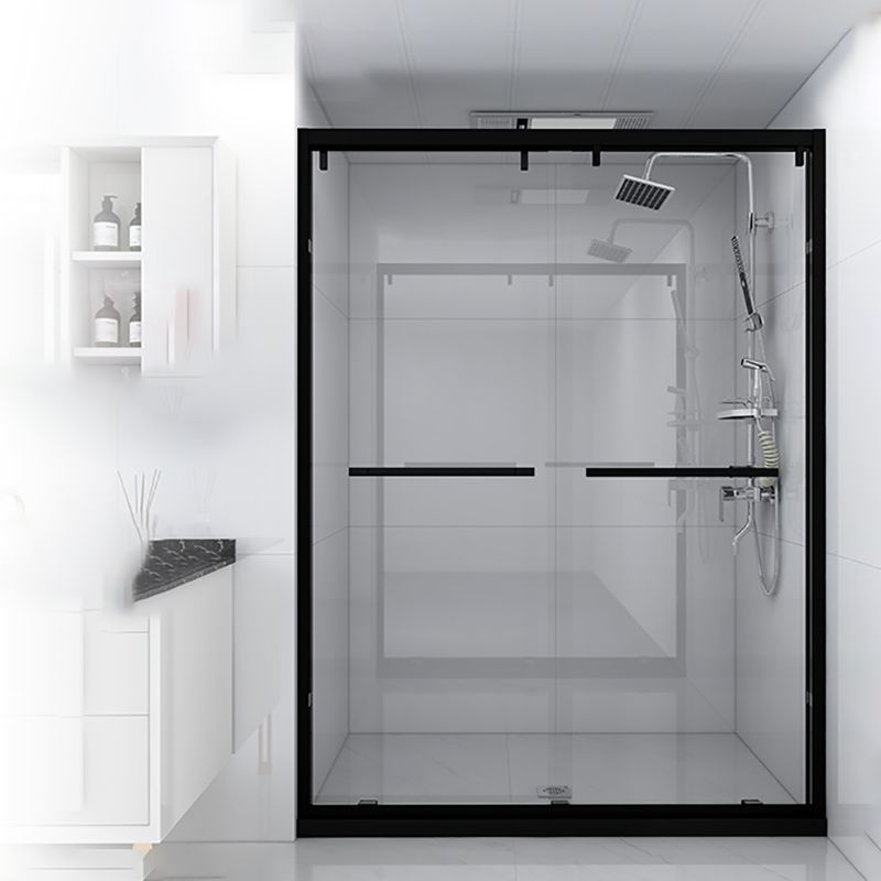 Tempered Glass Shower Bath Door Transparent Metal Semi Frameless Sliding Shower Door Clearhalo 'Bathroom Remodel & Bathroom Fixtures' 'Home Improvement' 'home_improvement' 'home_improvement_shower_tub_doors' 'Shower and Tub Doors' 'shower_tub_doors' 'Showers & Bathtubs' 1200x1200_08790f7f-952c-4b2d-b987-0b4a9a475ec9