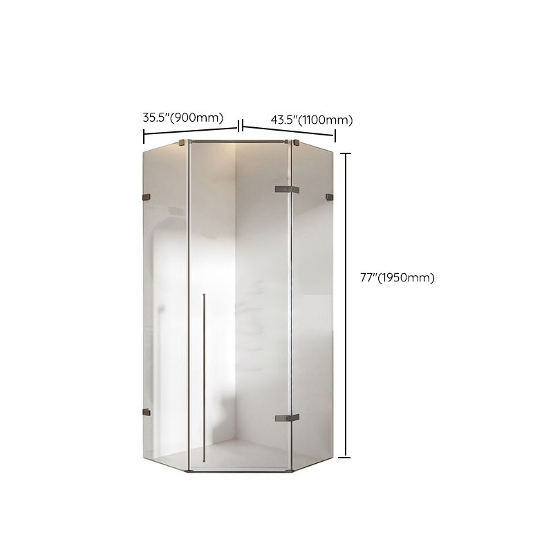 Matte Black Semi Frameless Glass Shower Screen Hinged Shower Door Clearhalo 'Bathroom Remodel & Bathroom Fixtures' 'Home Improvement' 'home_improvement' 'home_improvement_shower_tub_doors' 'Shower and Tub Doors' 'shower_tub_doors' 'Showers & Bathtubs' 1200x1200_087b551d-9fe9-4451-8f84-49a55736ec33