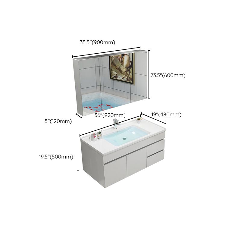 Modern Bathroom Vanity Sink Drawers Rectangular Faucet Mirror Bathroom Vanity Set Clearhalo 'Bathroom Remodel & Bathroom Fixtures' 'Bathroom Vanities' 'bathroom_vanities' 'Home Improvement' 'home_improvement' 'home_improvement_bathroom_vanities' 1200x1200_087bfa69-e543-4a4c-9740-1c84ac91ec28