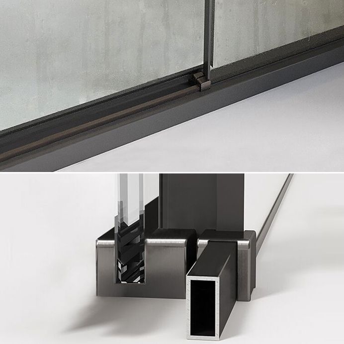 Silver Semi Frameless Shower Doors Single Sliding Shower Bath Door Clearhalo 'Bathroom Remodel & Bathroom Fixtures' 'Home Improvement' 'home_improvement' 'home_improvement_shower_tub_doors' 'Shower and Tub Doors' 'shower_tub_doors' 'Showers & Bathtubs' 1200x1200_0893eacd-9966-4ab3-a603-4494fa20eb56