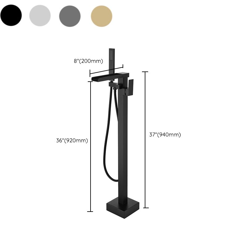 Floor Mounted Bronzel Freestanding Tub Filler Single Handle Freestanding Faucet with Hose Clearhalo 'Bathroom Remodel & Bathroom Fixtures' 'Bathtub Faucets' 'bathtub_faucets' 'Home Improvement' 'home_improvement' 'home_improvement_bathtub_faucets' 1200x1200_08aec129-6672-423e-920d-8f25cd1da958