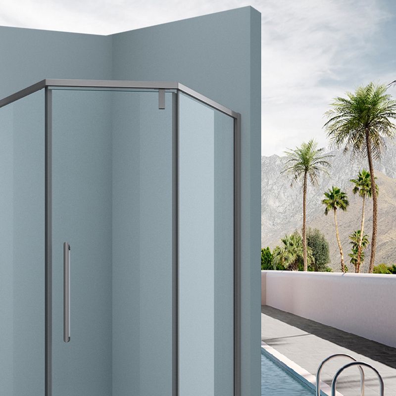 304 Stainless Steel Frame Shower Enclosure Neo-Angle Tempered Glass Shower Stall Clearhalo 'Bathroom Remodel & Bathroom Fixtures' 'Home Improvement' 'home_improvement' 'home_improvement_shower_stalls_enclosures' 'Shower Stalls & Enclosures' 'shower_stalls_enclosures' 'Showers & Bathtubs' 1200x1200_08b09654-3d93-4ea3-9cea-cf392b68e443