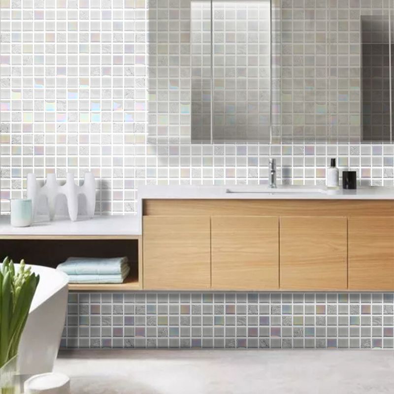 Glass Mosaic Tile Contemporary High Gloss Mosaic Tile with Square Shape Clearhalo 'Floor Tiles & Wall Tiles' 'floor_tiles_wall_tiles' 'Flooring 'Home Improvement' 'home_improvement' 'home_improvement_floor_tiles_wall_tiles' Walls and Ceiling' 1200x1200_08b42764-4a0b-4010-b45f-10a6479eccd3
