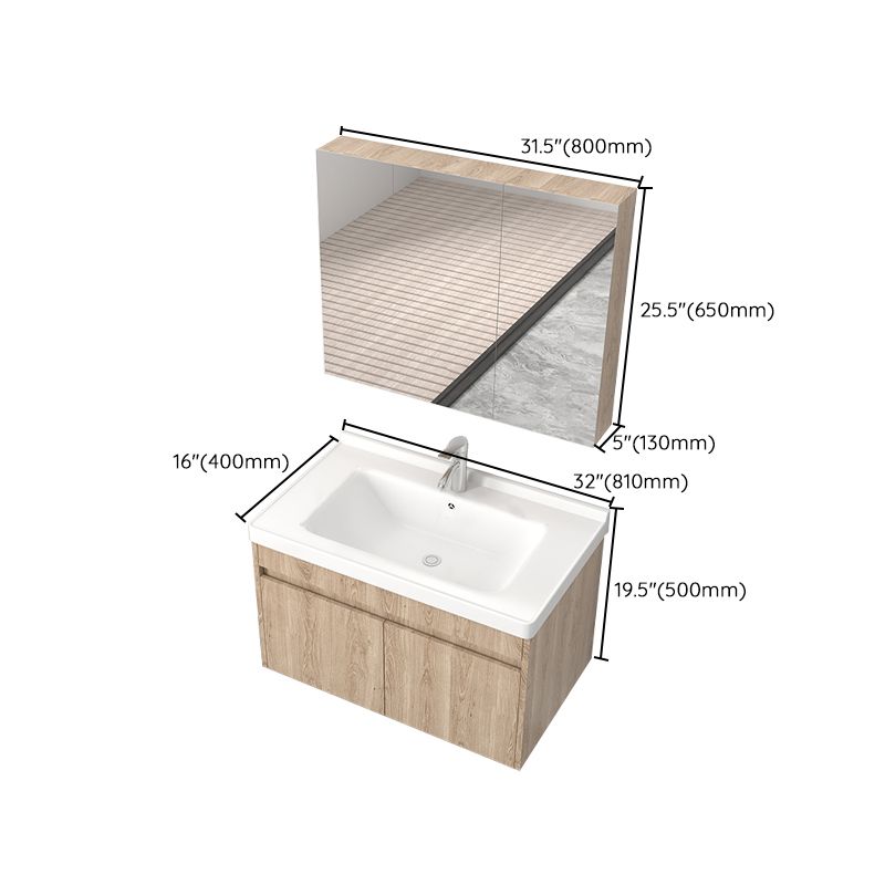 Mid Century Modern Sink Vanity Wood Wall Mount Faucet Included Bathroom Vanity Clearhalo 'Bathroom Remodel & Bathroom Fixtures' 'Bathroom Vanities' 'bathroom_vanities' 'Home Improvement' 'home_improvement' 'home_improvement_bathroom_vanities' 1200x1200_08bb98ac-c8a3-4643-b322-1ff4259ea166