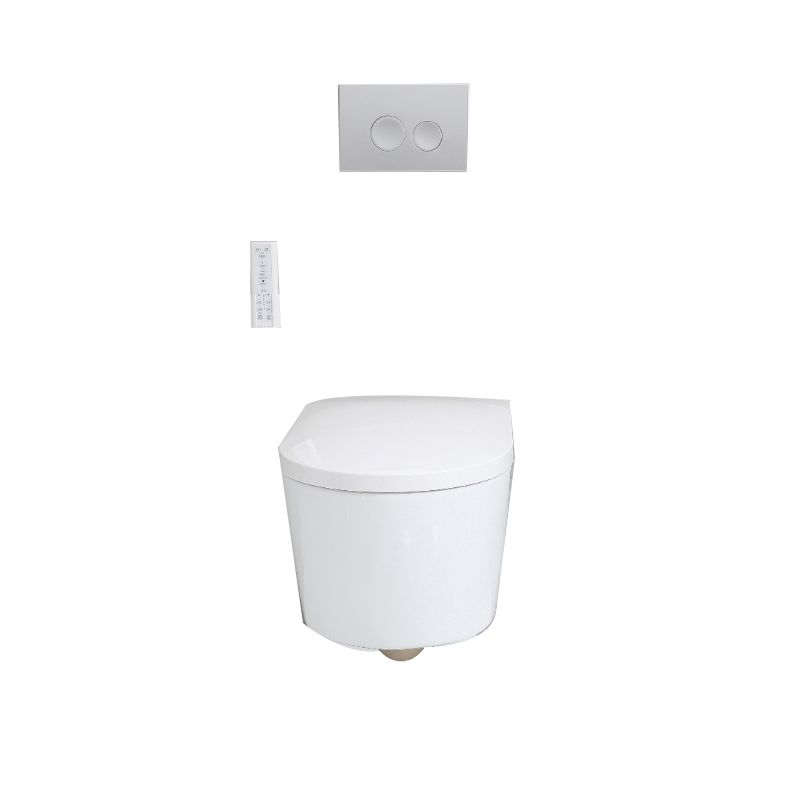 Contemporary Wall Hung Toilet Set Elongated Bowl Shape Smart Bidet Clearhalo 'Bathroom Remodel & Bathroom Fixtures' 'Bidets' 'Home Improvement' 'home_improvement' 'home_improvement_bidets' 'Toilets & Bidets' 1200x1200_08df7876-2af9-4a58-b774-059c68a21f45