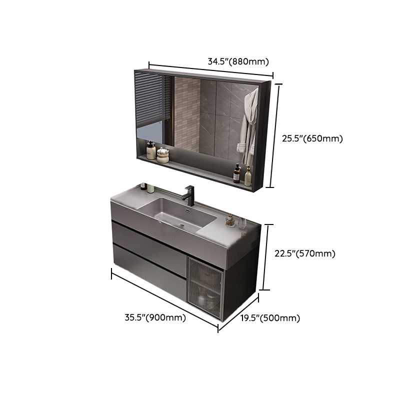 Overflow Bathroom Vanity Stone Mirror Waterproof Wall Mount Single Sink with 2 Drawers Clearhalo 'Bathroom Remodel & Bathroom Fixtures' 'Bathroom Vanities' 'bathroom_vanities' 'Home Improvement' 'home_improvement' 'home_improvement_bathroom_vanities' 1200x1200_08eb9f7b-313d-475c-9037-baaf3e1f20ce