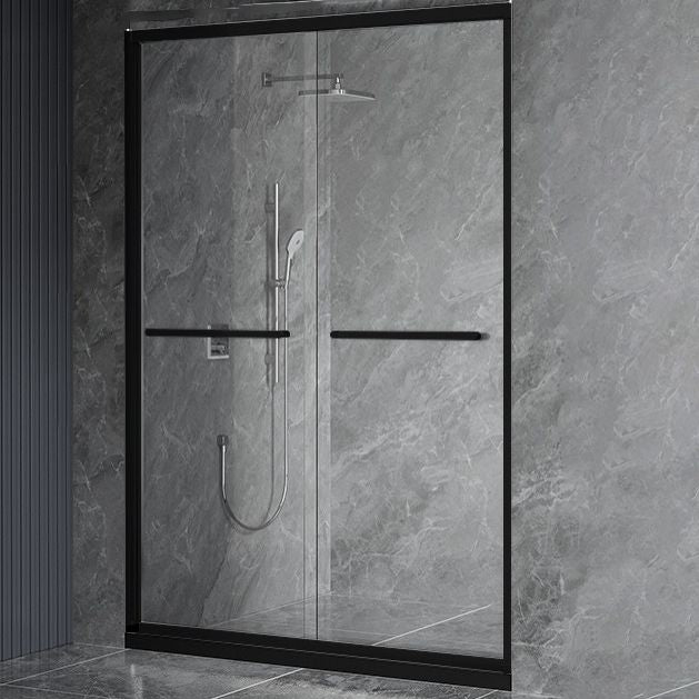 Double Sliding Shower Bath Door Semi Frameless Clear Shower Door Clearhalo 'Bathroom Remodel & Bathroom Fixtures' 'Home Improvement' 'home_improvement' 'home_improvement_shower_tub_doors' 'Shower and Tub Doors' 'shower_tub_doors' 'Showers & Bathtubs' 1200x1200_08ee409c-a733-4095-a4de-4dd6dc987772
