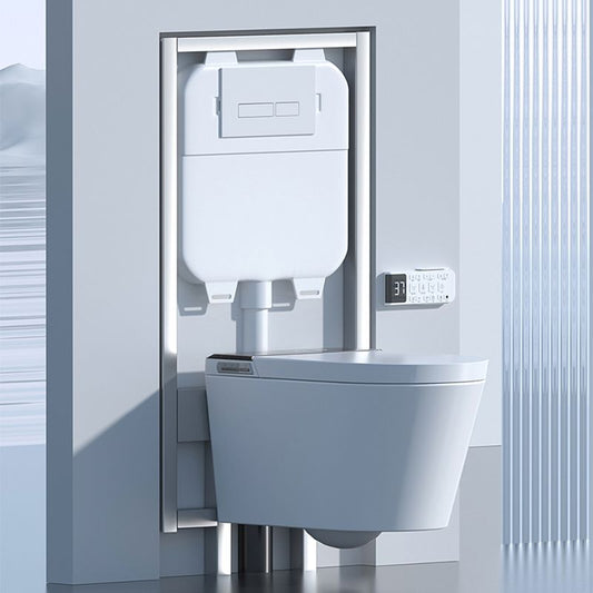 Antimicrobial Wall Hung Toilet Elongated Smart Bidet with Heated Seat Clearhalo 'Bathroom Remodel & Bathroom Fixtures' 'Bidets' 'Home Improvement' 'home_improvement' 'home_improvement_bidets' 'Toilets & Bidets' 1200x1200_08f607e0-be04-4f83-9d5c-d540c8fd85a0