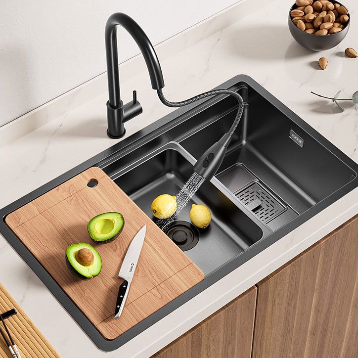 Modern Style Kitchen Sink Stainless Steel Rectangle Shape Kitchen Sink Clearhalo 'Home Improvement' 'home_improvement' 'home_improvement_kitchen_sinks' 'Kitchen Remodel & Kitchen Fixtures' 'Kitchen Sinks & Faucet Components' 'Kitchen Sinks' 'kitchen_sinks' 1200x1200_08f68570-7dd5-46b8-b65a-a098d584414f