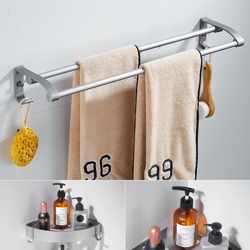 6-Piece Contemporary Bath Hardware Set Bath Shelf/Towel Bar Paper Holder Included Clearhalo 'Bathroom Hardware Sets' 'Bathroom Hardware' 'Bathroom Remodel & Bathroom Fixtures' 'bathroom_hardware_sets' 'Home Improvement' 'home_improvement' 'home_improvement_bathroom_hardware_sets' 1200x1200_08fd1200-c007-4d87-93ca-a55bd5fae7ba