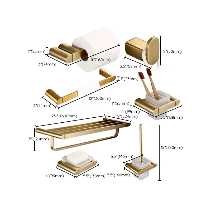 Traditional Style Brass Bathroom Accessory as Individual or as a Set in Metal Clearhalo 'Bathroom Hardware Sets' 'Bathroom Hardware' 'Bathroom Remodel & Bathroom Fixtures' 'bathroom_hardware_sets' 'Home Improvement' 'home_improvement' 'home_improvement_bathroom_hardware_sets' 1200x1200_09083916-701f-4e9b-a681-e01ff268506b