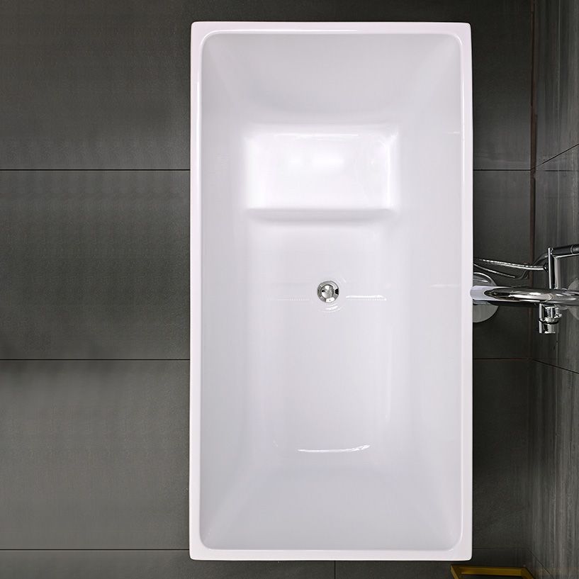 Acrylic Back to Wall Bathtub Rectangular Modern Soaking Bath Tub Clearhalo 'Bathroom Remodel & Bathroom Fixtures' 'Bathtubs' 'Home Improvement' 'home_improvement' 'home_improvement_bathtubs' 'Showers & Bathtubs' 1200x1200_091687ea-239f-457e-b0d7-ef1220d96783