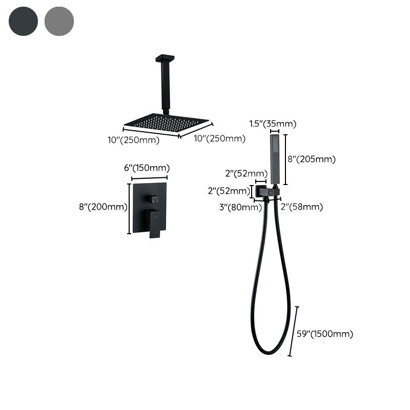 Modern Shower Head Combo Brass Ceiling Mounted Adjustable Spray Pattern Shower Combo Clearhalo 'Bathroom Remodel & Bathroom Fixtures' 'Home Improvement' 'home_improvement' 'home_improvement_shower_faucets' 'Shower Faucets & Systems' 'shower_faucets' 'Showers & Bathtubs Plumbing' 'Showers & Bathtubs' 1200x1200_0916b340-7d8a-42fc-82cb-93be593ea25d