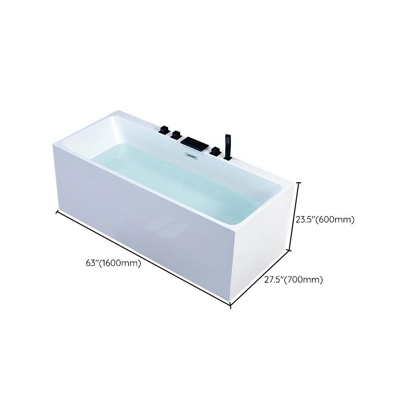 White Freestanding Bath Soaking Acrylic Rectangular Modern Bathtub (Board not Included) Clearhalo 'Bathroom Remodel & Bathroom Fixtures' 'Bathtubs' 'Home Improvement' 'home_improvement' 'home_improvement_bathtubs' 'Showers & Bathtubs' 1200x1200_0923c455-9b6c-4a4e-adbe-4f9b7f430d88