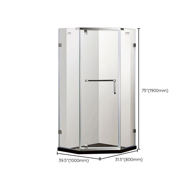 Neo-Angle Clear Shower Enclosure Corner Shower Stall with Header Clearhalo 'Bathroom Remodel & Bathroom Fixtures' 'Home Improvement' 'home_improvement' 'home_improvement_shower_stalls_enclosures' 'Shower Stalls & Enclosures' 'shower_stalls_enclosures' 'Showers & Bathtubs' 1200x1200_092e8cb2-1a33-4d3e-9981-33b8afcdbc0c