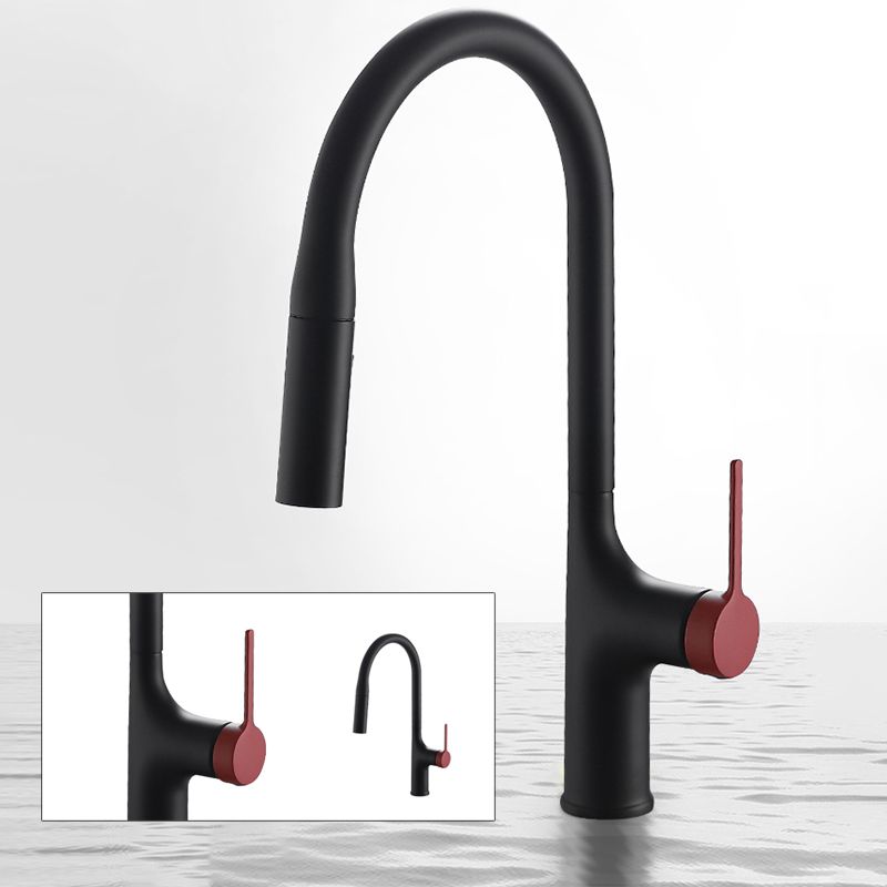 Contemporary Pull Down Single Handle Kitchen Faucet High Arch Water Filler Clearhalo 'Home Improvement' 'home_improvement' 'home_improvement_kitchen_faucets' 'Kitchen Faucets' 'Kitchen Remodel & Kitchen Fixtures' 'Kitchen Sinks & Faucet Components' 'kitchen_faucets' 1200x1200_094fc46d-8ece-4c76-abe2-8230c5dcc888