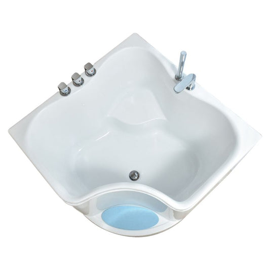 Modern Home Acrylic Bathtub White Corner Bath Tub with Seat Included Clearhalo 'Bathroom Remodel & Bathroom Fixtures' 'Bathtubs' 'Home Improvement' 'home_improvement' 'home_improvement_bathtubs' 'Showers & Bathtubs' 1200x1200_097889af-446f-46aa-88de-d2ca8cdc8eb8