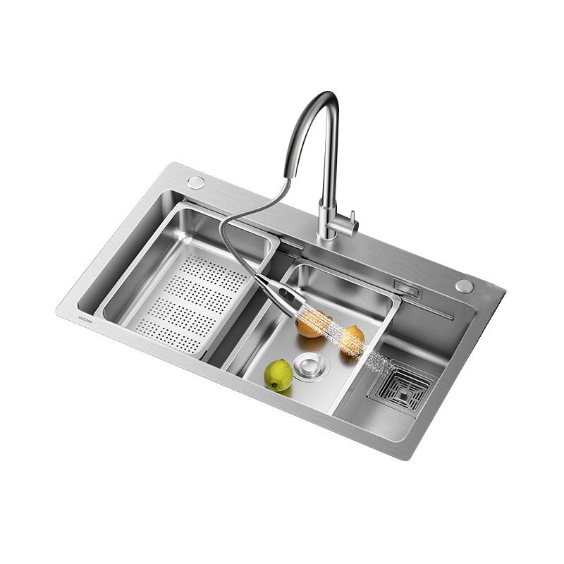 Modern Style Kitchen Sink Drop-In Stainless Steel Noise-cancelling Design Kitchen Sink Clearhalo 'Home Improvement' 'home_improvement' 'home_improvement_kitchen_sinks' 'Kitchen Remodel & Kitchen Fixtures' 'Kitchen Sinks & Faucet Components' 'Kitchen Sinks' 'kitchen_sinks' 1200x1200_098254b0-2b98-439e-b4e2-f3a3d561a205