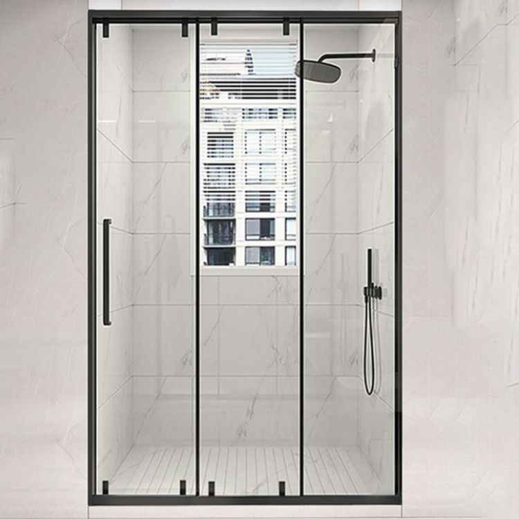 Frame Single Sliding Shower Door Transparent 8mm Tempered Shower Bath Door Clearhalo 'Bathroom Remodel & Bathroom Fixtures' 'Home Improvement' 'home_improvement' 'home_improvement_shower_tub_doors' 'Shower and Tub Doors' 'shower_tub_doors' 'Showers & Bathtubs' 1200x1200_098ced0e-7652-4e0a-abf4-df920860d3e0