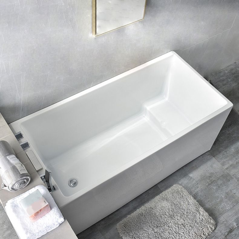Back to Wall Acrylic Bathtub Stand Alone White Rectangular Bath Clearhalo 'Bathroom Remodel & Bathroom Fixtures' 'Bathtubs' 'Home Improvement' 'home_improvement' 'home_improvement_bathtubs' 'Showers & Bathtubs' 1200x1200_09943719-748d-4027-bf86-bd95c83a6b57
