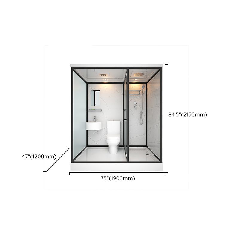 Base Included Framed Shower Stall with White Base and Fixed Panel Clearhalo 'Bathroom Remodel & Bathroom Fixtures' 'Home Improvement' 'home_improvement' 'home_improvement_shower_stalls_enclosures' 'Shower Stalls & Enclosures' 'shower_stalls_enclosures' 'Showers & Bathtubs' 1200x1200_09984a73-e5c0-4522-af6f-0a246e025f70