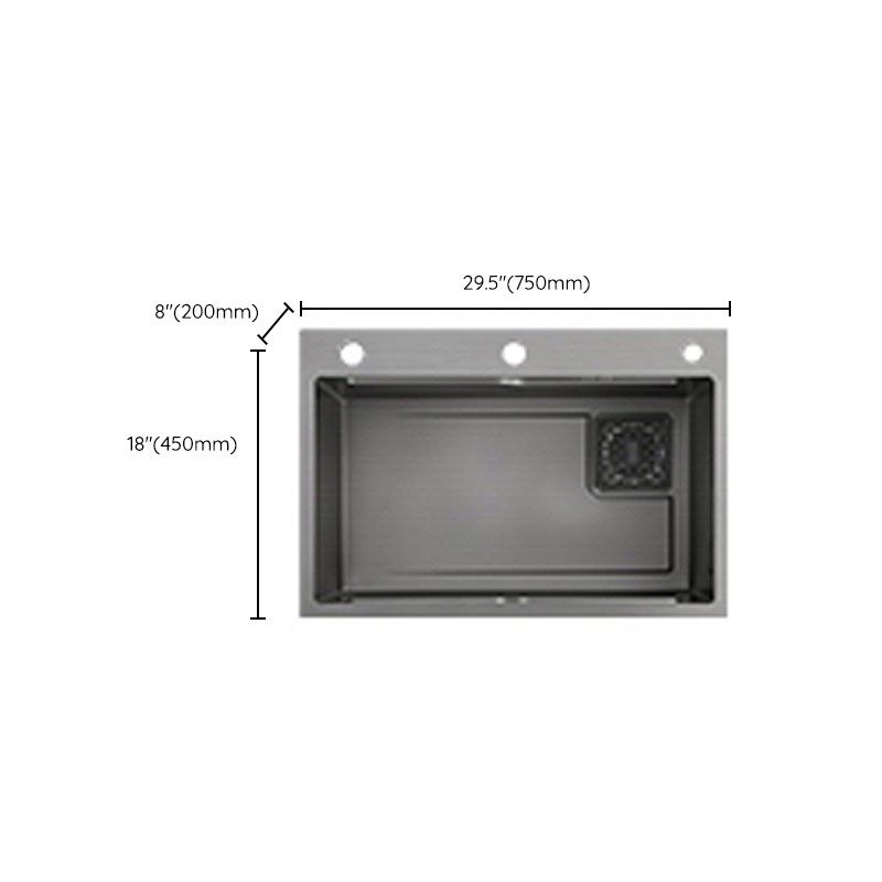 Contemporary Black Sink Stainless Steel Kitchen Sink with Soundproofing Clearhalo 'Home Improvement' 'home_improvement' 'home_improvement_kitchen_sinks' 'Kitchen Remodel & Kitchen Fixtures' 'Kitchen Sinks & Faucet Components' 'Kitchen Sinks' 'kitchen_sinks' 1200x1200_099f1094-b660-4773-86bc-fa45722590e9