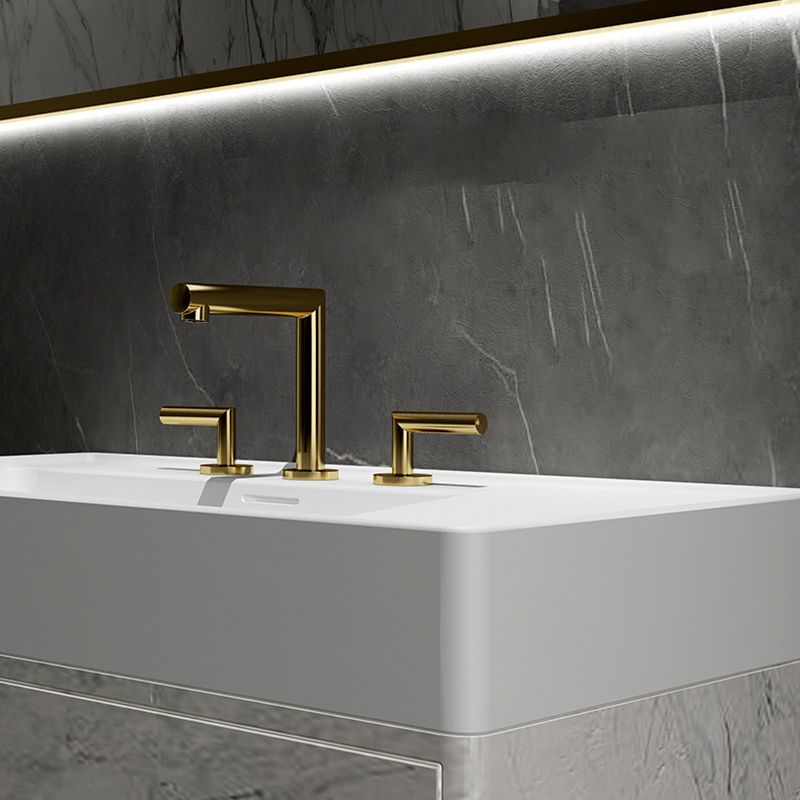 Glam 2-Handle Bathroom Sink Faucet with Low Arc Widespread Bathroom Sink Faucet Clearhalo 'Bathroom Remodel & Bathroom Fixtures' 'Bathroom Sink Faucets' 'Bathroom Sinks & Faucet Components' 'bathroom_sink_faucets' 'Home Improvement' 'home_improvement' 'home_improvement_bathroom_sink_faucets' 1200x1200_09a3060e-8390-4f66-b93b-335a61a34cb3