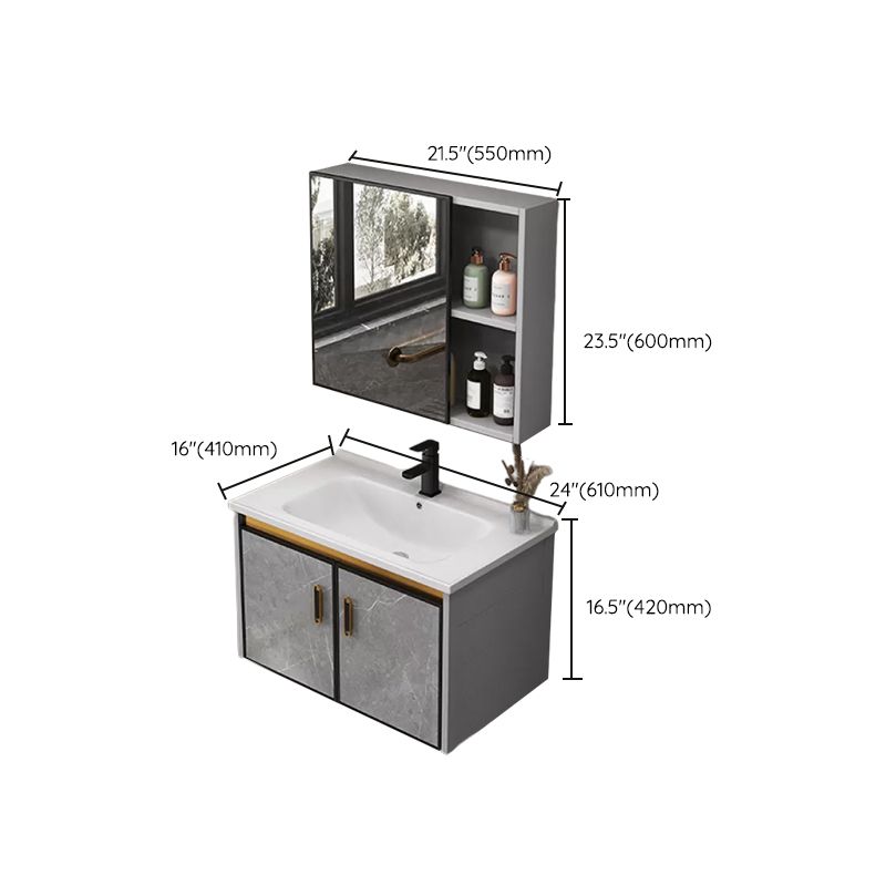 Single Sink Bathroom Vanity Rectangle Grey Wall Mount Bath Vanity Set with Mirror Clearhalo 'Bathroom Remodel & Bathroom Fixtures' 'Bathroom Vanities' 'bathroom_vanities' 'Home Improvement' 'home_improvement' 'home_improvement_bathroom_vanities' 1200x1200_09a6dc38-fe25-4878-b481-f9b05b187b09