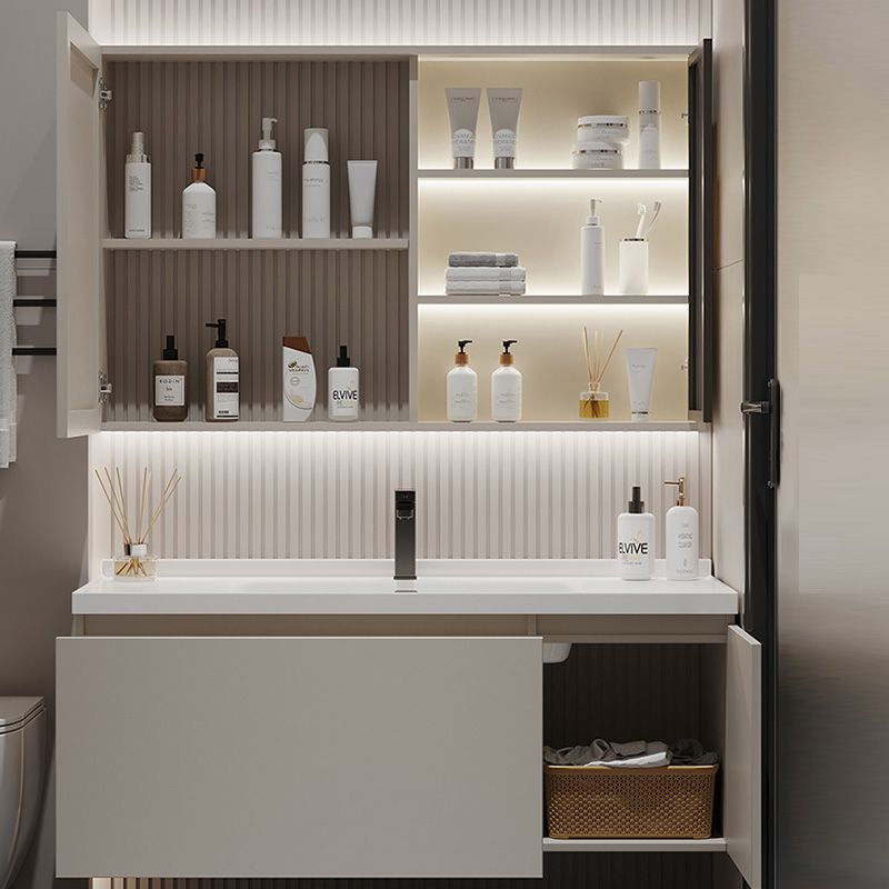 Fashionable Bathroom Vanity Wall Mounted Ceramic Top Faucet Included Clearhalo 'Bathroom Remodel & Bathroom Fixtures' 'Bathroom Vanities' 'bathroom_vanities' 'Home Improvement' 'home_improvement' 'home_improvement_bathroom_vanities' 1200x1200_09dc1217-d4bf-43c3-a0cb-b9b1ff71eb38