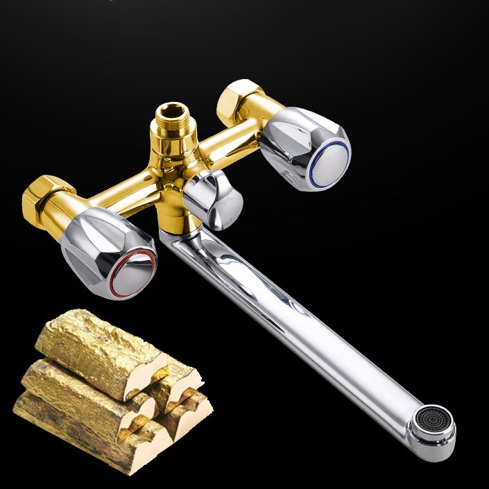 Contemporary Tub Faucet Trim Chrome Wall Mounted Swivel Spout with Handheld Shower Clearhalo 'Bathroom Remodel & Bathroom Fixtures' 'Bathtub Faucets' 'bathtub_faucets' 'Home Improvement' 'home_improvement' 'home_improvement_bathtub_faucets' 1200x1200_09e1be6c-d71e-47bb-8352-da01df7f6771