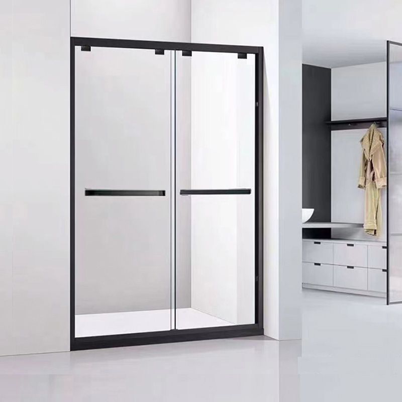 Semi Frameless Dual Move Shower Screen Clear Glass Shower Door Clearhalo 'Bathroom Remodel & Bathroom Fixtures' 'Home Improvement' 'home_improvement' 'home_improvement_shower_tub_doors' 'Shower and Tub Doors' 'shower_tub_doors' 'Showers & Bathtubs' 1200x1200_09e2fa57-5c39-4c50-957d-4e572d7ab6ca