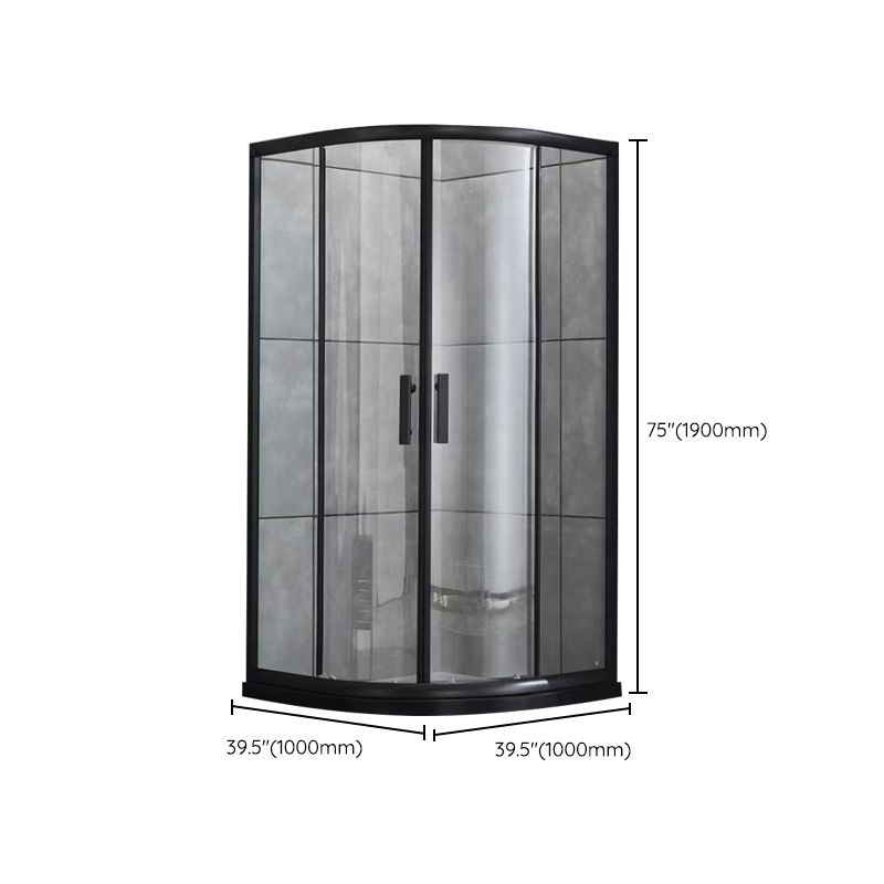 Tempered Glass Shower Stall with Fixed Panel Rounded Shower Stall Clearhalo 'Bathroom Remodel & Bathroom Fixtures' 'Home Improvement' 'home_improvement' 'home_improvement_shower_stalls_enclosures' 'Shower Stalls & Enclosures' 'shower_stalls_enclosures' 'Showers & Bathtubs' 1200x1200_09e38523-5edb-48f6-b634-8ced84e397b9