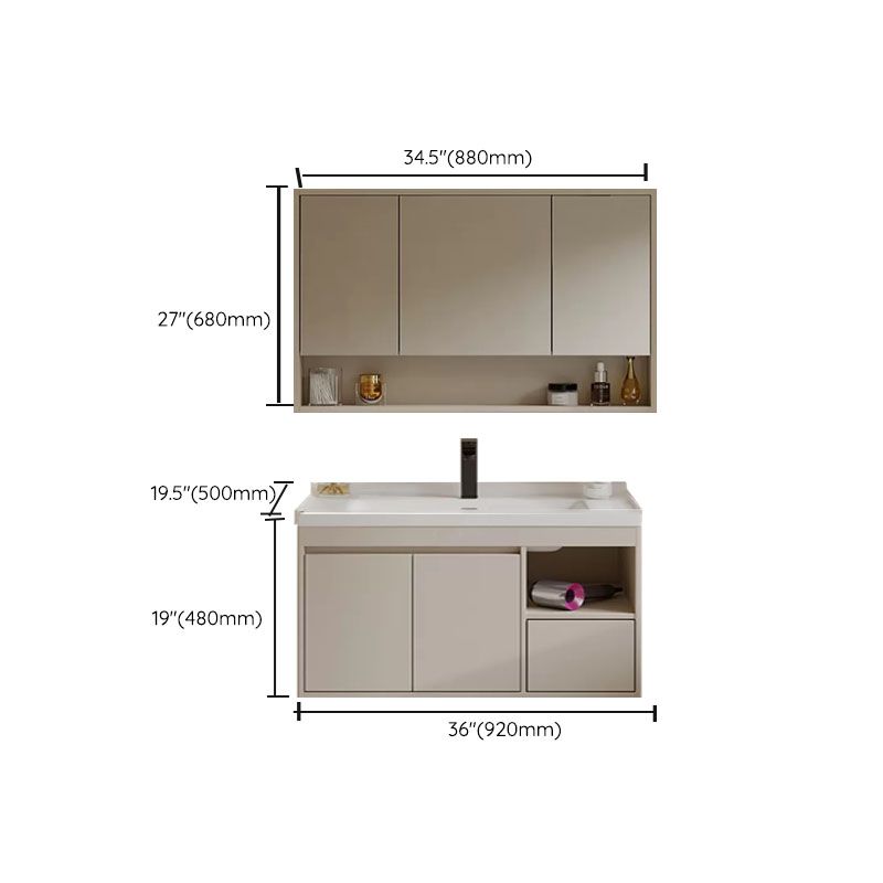 White Modern Rectangular Wall Mounted Standard Bathroom Sink Vanity Clearhalo 'Bathroom Remodel & Bathroom Fixtures' 'Bathroom Vanities' 'bathroom_vanities' 'Home Improvement' 'home_improvement' 'home_improvement_bathroom_vanities' 1200x1200_09e3c4fc-769c-4339-8e16-4feff01251ef