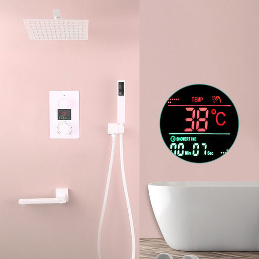 Modern Shower System Brass Adjustable Shower Head Shower Combo Clearhalo 'Bathroom Remodel & Bathroom Fixtures' 'Home Improvement' 'home_improvement' 'home_improvement_shower_faucets' 'Shower Faucets & Systems' 'shower_faucets' 'Showers & Bathtubs Plumbing' 'Showers & Bathtubs' 1200x1200_09f17978-7a66-45a5-9ea5-703989a1fc5f