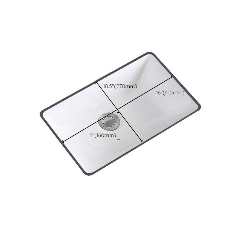 Traditional Undermount Vanity Sink Porcelain Rectangular with Pop-Up Drain Vessel Sink Clearhalo 'Bathroom Remodel & Bathroom Fixtures' 'Bathroom Sinks & Faucet Components' 'Bathroom Sinks' 'bathroom_sink' 'Home Improvement' 'home_improvement' 'home_improvement_bathroom_sink' 1200x1200_09f37df5-9f0d-4efa-b4a8-78ed6f024086