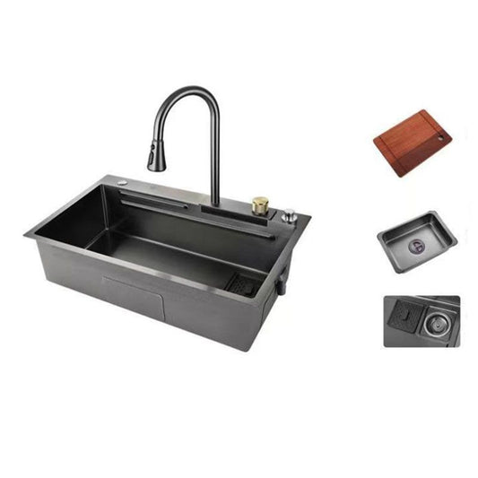 Modern Kitchen Sink Stainless Steel with Accessories and Faucet Bar Prep Sink Clearhalo 'Home Improvement' 'home_improvement' 'home_improvement_kitchen_sinks' 'Kitchen Remodel & Kitchen Fixtures' 'Kitchen Sinks & Faucet Components' 'Kitchen Sinks' 'kitchen_sinks' 1200x1200_09f824dc-6298-426a-b8e3-b12dc487f36f